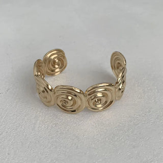 Snail Circle Line Bold Open Bangle Bracelet