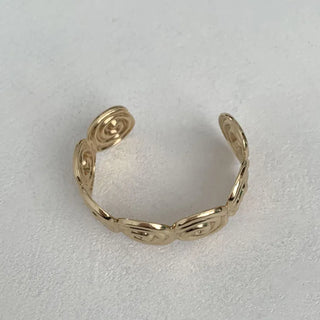 Snail Circle Line Bold Open Bangle Bracelet