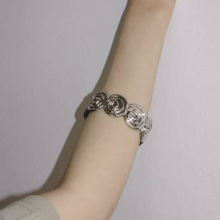 Snail Circle Line Bold Open Bangle Bracelet