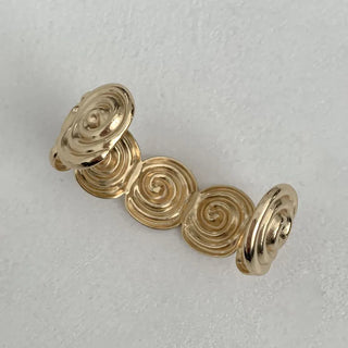Snail Circle Line Bold Open Bangle Bracelet