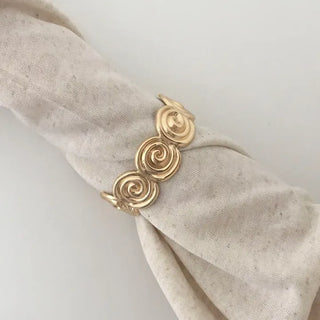 Snail Circle Line Bold Open Bangle Bracelet