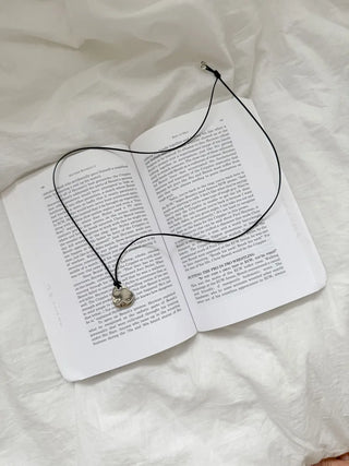 Silver Charm Bold Drop Pendant Long String Necklace
