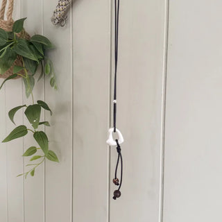 Vintage Heart Drop Silver Bold Pendant Bead Knot Necklace