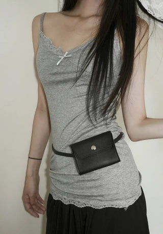 Modern Square Mini Bag Pouch Slim Belt