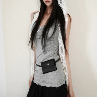 Modern Square Mini Bag Pouch Slim Belt