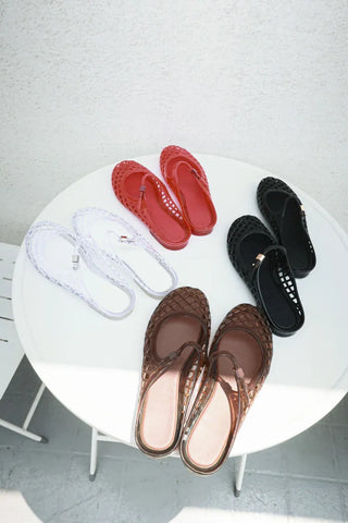 Kitsch Buckle Mary Jane Fisherman Jelly Shoes Mules Sandals Slippers