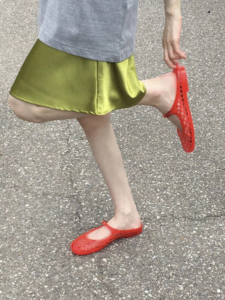 Kitsch Buckle Mary Jane Fisherman Jelly Shoes Mules Sandals Slippers