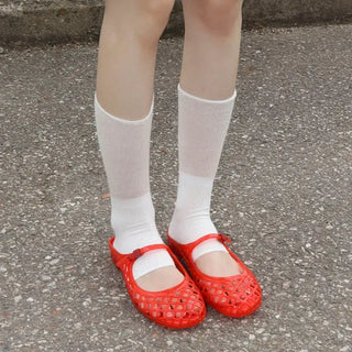 Kitsch Buckle Mary Jane Fisherman Jelly Shoes Mules Sandals Slippers
