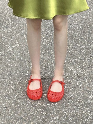 Kitsch Buckle Mary Jane Fisherman Jelly Shoes Mules Sandals Slippers