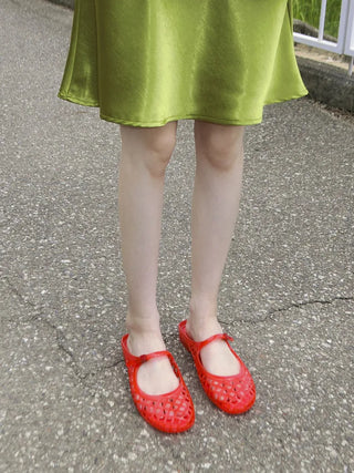 Kitsch Buckle Mary Jane Fisherman Jelly Shoes Mules Sandals Slippers