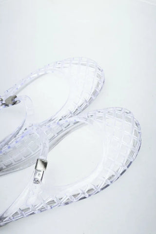 Kitsch Buckle Mary Jane Fisherman Jelly Shoes Mules Sandals Slippers