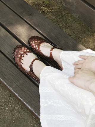 Kitsch Buckle Mary Jane Fisherman Jelly Shoes Mules Sandals Slippers