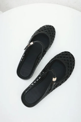 Kitsch Buckle Mary Jane Fisherman Jelly Shoes Mules Sandals Slippers