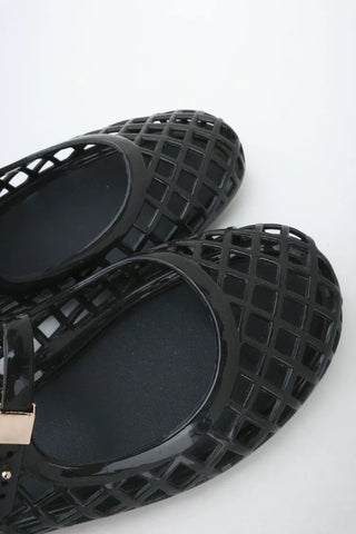 Kitsch Buckle Mary Jane Fisherman Jelly Shoes Mules Sandals Slippers