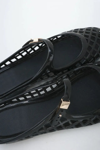 Kitsch Buckle Mary Jane Fisherman Jelly Shoes Mules Sandals Slippers