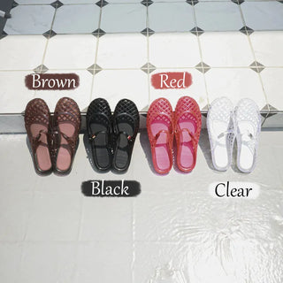 Kitsch Buckle Mary Jane Fisherman Jelly Shoes Mules Sandals Slippers