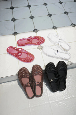Kitsch Buckle Mary Jane Fisherman Jelly Shoes Mules Sandals Slippers