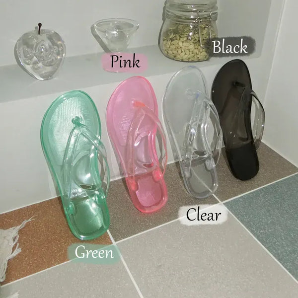 Jelly Flip-flops Basic Color Summer Flip-flop Shoes Slippers
