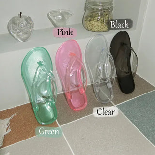Jelly Flip-flops Basic Color Summer Flip-flop Shoes Slippers