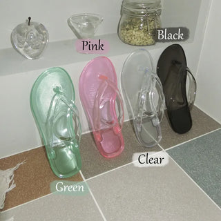 Jelly Flip-flops Basic Color Summer Flip-flop Shoes Slippers