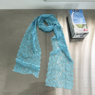 Rowing Floral Color See-through Lace Long Muffler Scarf