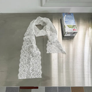 Rowing Floral Color See-through Lace Long Muffler Scarf