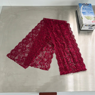 Rowing Floral Color See-through Lace Long Muffler Scarf