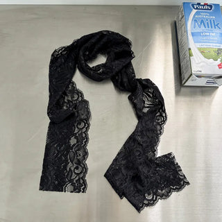 Rowing Floral Color See-through Lace Long Muffler Scarf