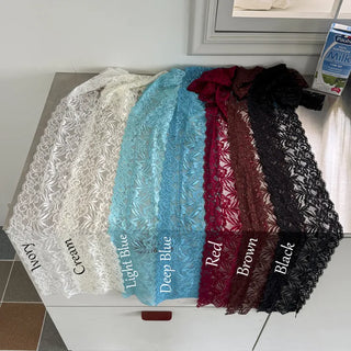 Rowing Floral Color See-through Lace Long Muffler Scarf