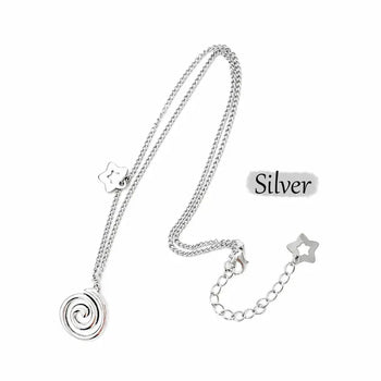 Wave Star Swirl Silver Pendant Non-tarnishing Chain Necklace