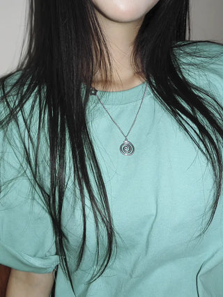 Wave Star Swirl Silver Pendant Non-tarnishing Chain Necklace