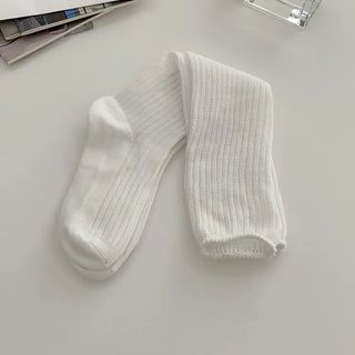 Shirred Knit Ribbed Pleated Leg Warmer Half Socks Knee Socks