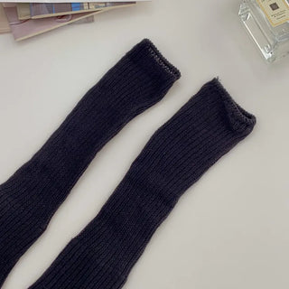 Shirred Knit Ribbed Pleated Leg Warmer Half Socks Knee Socks
