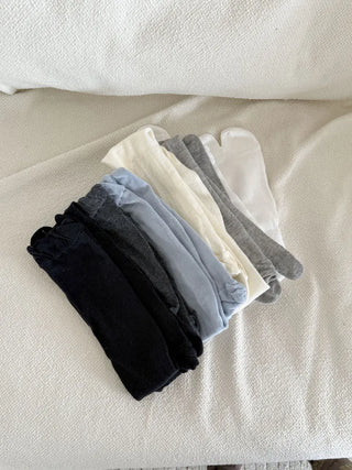 Cloud See-through Cotton Long Knee Socks Tabi Flip-flop Toe Socks