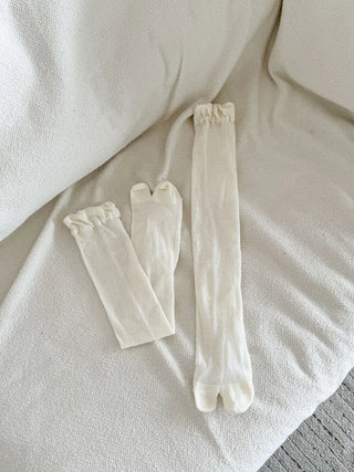 Cloud See-through Cotton Long Knee Socks Tabi Flip-flop Toe Socks
