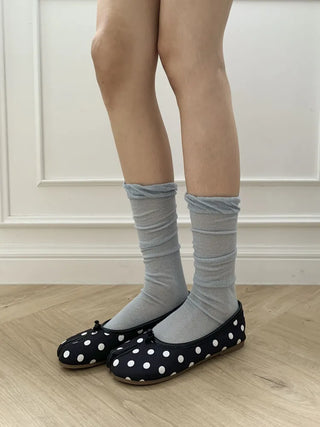 Cloud See-through Cotton Long Knee Socks Tabi Flip-flop Toe Socks