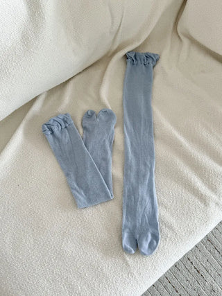 Cloud See-through Cotton Long Knee Socks Tabi Flip-flop Toe Socks