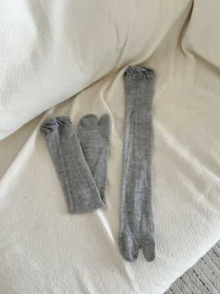 Cloud See-through Cotton Long Knee Socks Tabi Flip-flop Toe Socks