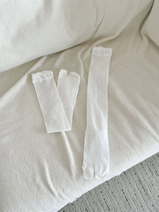 Cloud See-through Cotton Long Knee Socks Tabi Flip-flop Toe Socks