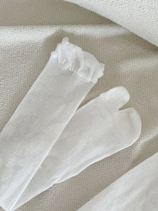 Cloud See-through Cotton Long Knee Socks Tabi Flip-flop Toe Socks