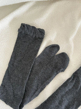 Cloud See-through Cotton Long Knee Socks Tabi Flip-flop Toe Socks
