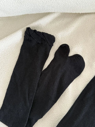 Cloud See-through Cotton Long Knee Socks Tabi Flip-flop Toe Socks