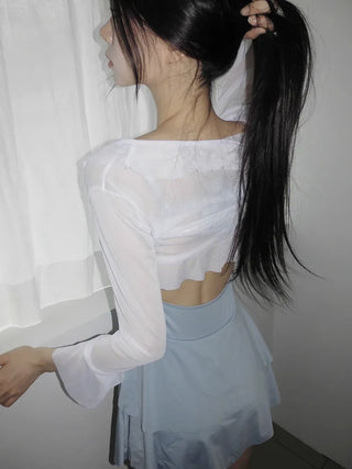 Frill Bolero Cardigan Cover-up Shirred Dress Set Swimsuit