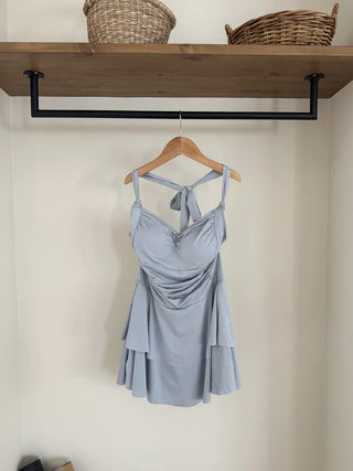 Frill Bolero Cardigan Cover-up Shirred Dress Set Swimsuit