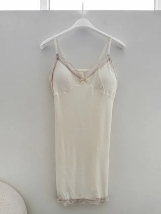 Maren Ribbon Lace Slip Mini Dress Sleeveless Long Sleeveless