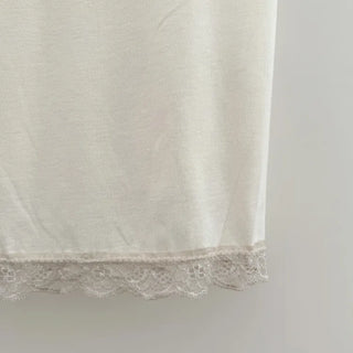 Maren Ribbon Lace Slip Mini Dress Sleeveless Long Sleeveless
