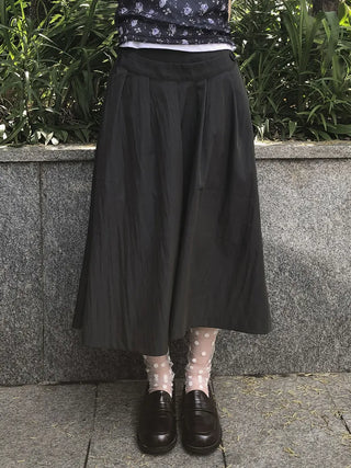 Blurring Dot Mesh See-through Color Stockings Pleated Long Socks