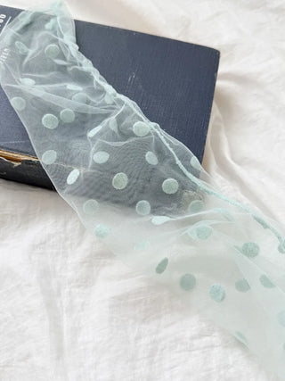 Blurring Dot Mesh See-through Color Stockings Pleated Long Socks