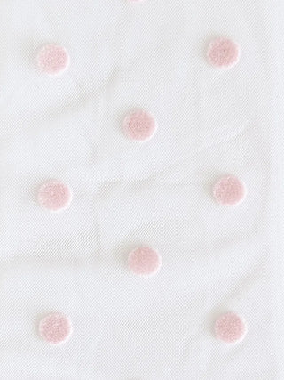 Blurring Dot Mesh See-through Color Stockings Pleated Long Socks