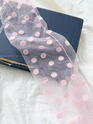 Blurring Dot Mesh See-through Color Stockings Pleated Long Socks
